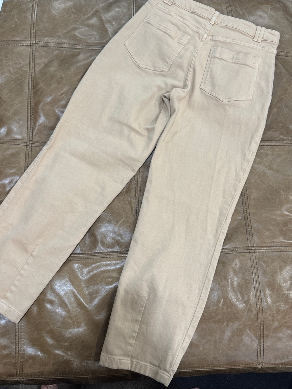 Sezane Manu Trousers Relaxed High-Rise Cropped Pants in Beige Size 36 (4) - Picture 8 of 8